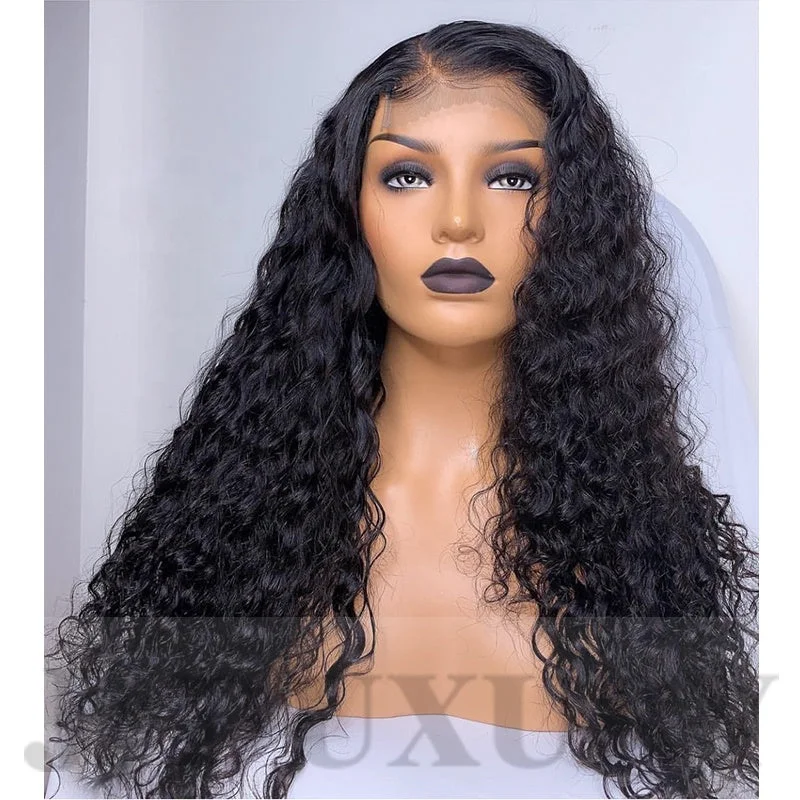 100% Brazilian Virgin Human Hair Transparent Swiss Lace Wig HD Body Wave Curly Lace Front wigs for Black Women human hair wigs