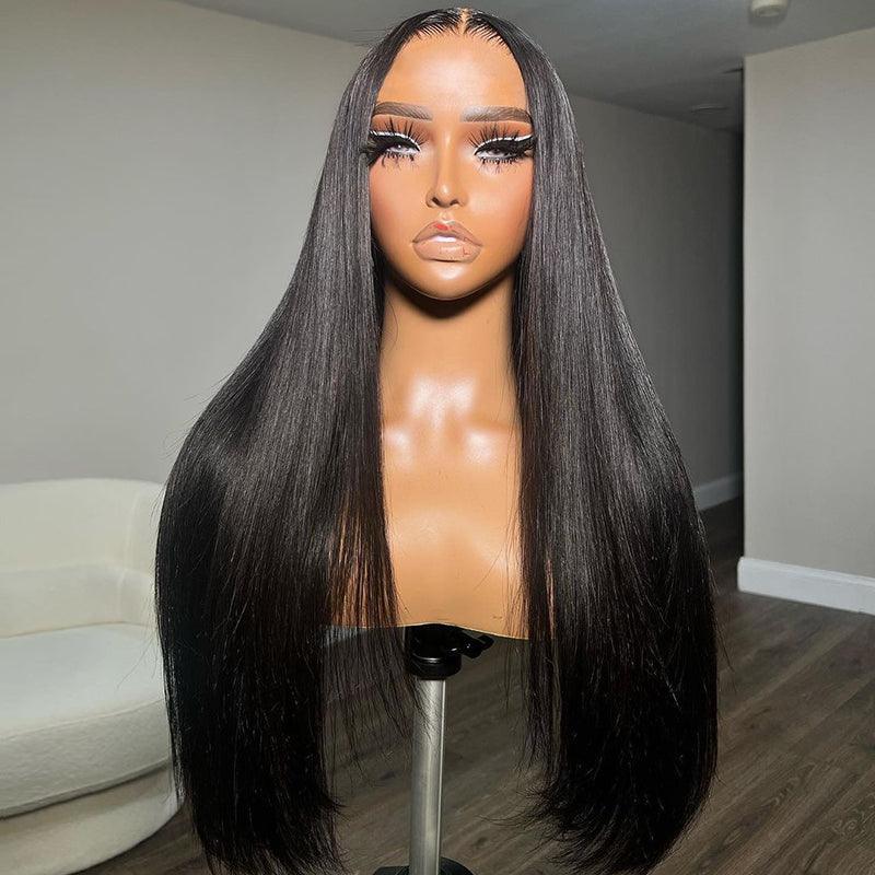 13x4 13x6 Brazilian Straight Transparent Lace Front Wig Human Hair Wigs Prepluked