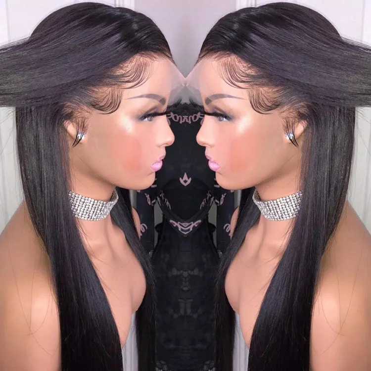 150% 180% Density HD Full Lace Human Hair Wigs for Black Women Wholesale Brazilian Virgin Hair HD Lace Front Wig with Baby Hair