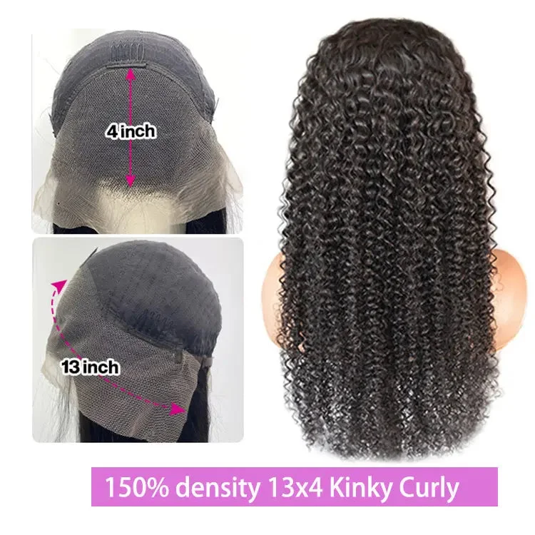 150 density 13x4 Kinky Curly