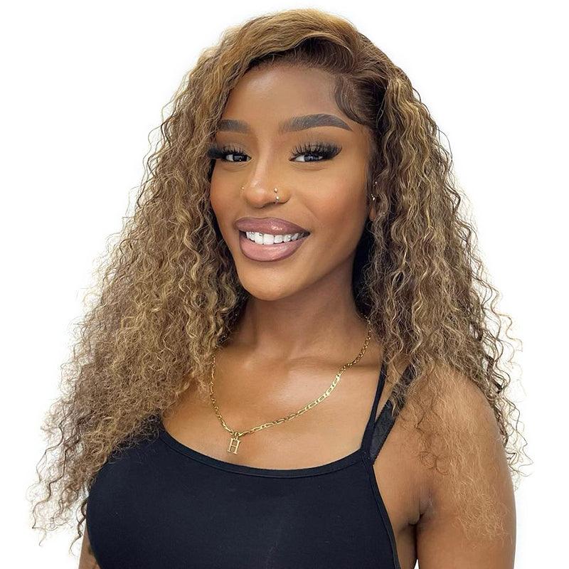 #4/27 Highlight Wig Human Hair Brazilian Deep Curly 13x4 Lace Front Human Hair Wigs