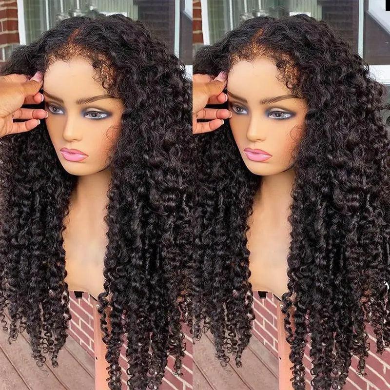 4C Kinky Edges Ventilated Wig 13x4 HD Lace Curly Wig Human Hair with Realistic Hairline