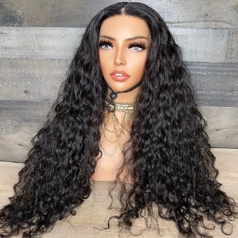 5x5 Real HD Lace Closure Wig Water Wave 5x5 Virgin Human Hair