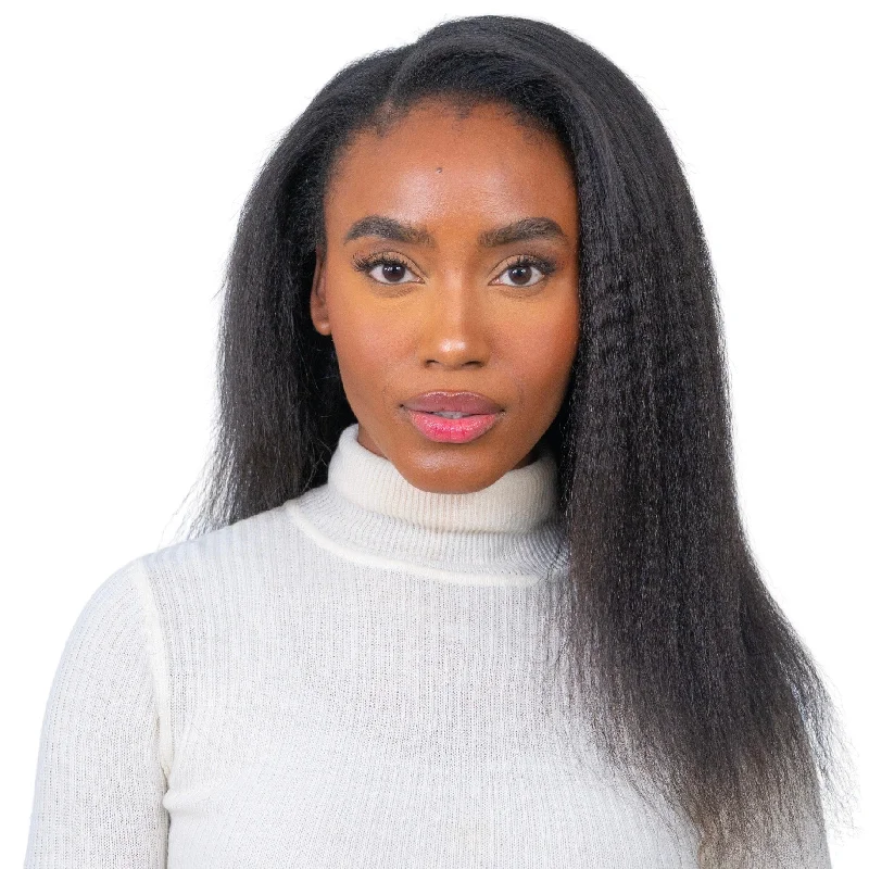 The TAIWO - Afro Kinky Straight U Part Wig new and improved Glueless V Part Wig minimal leave out natural 150% Density