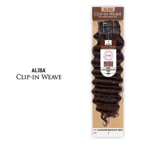 Aliba Unprocessed Brazilian Virgin Human Hair Clip-In Weave 11A Aliba Deep Wave Clip(8Pcs)