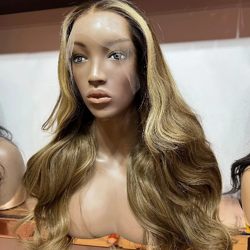 Luxury Blonde Custom Colour - Body Wave Frontal Lace Wig - HD Lace 244