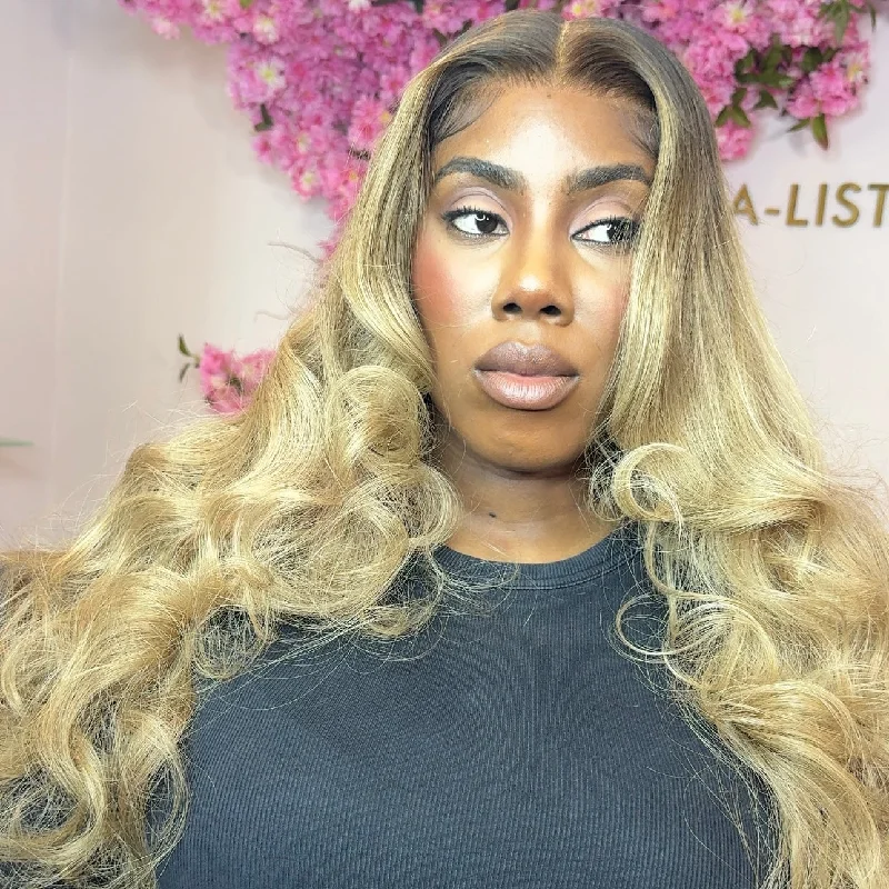 Luxury Blonde Custom Colour - Body Wave Frontal Lace Wig - HD Lace 246