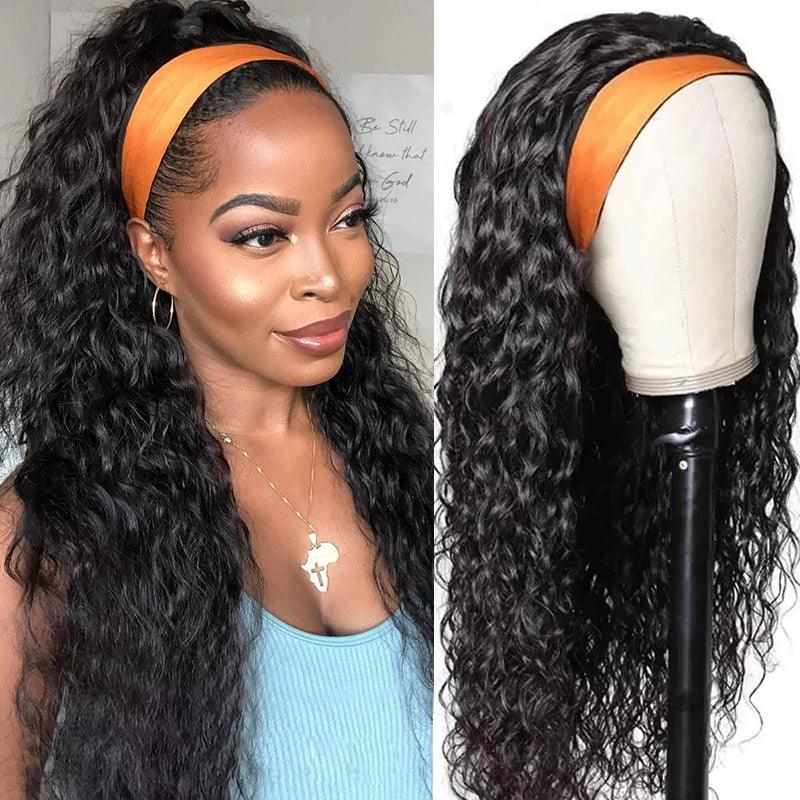 Deep Water Wave Headband Wig Virgin Human Hair