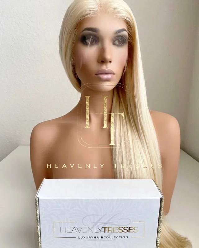 European Wig: Ash Blonde Silky Straight - "Melissa"