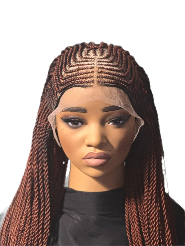 D1- Fulani Braided Lace Wig with baby hair