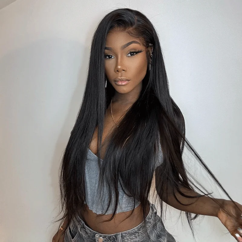 Pre Everything 9X6 Glueless Bleached Knots Wear Go Straight Human Hair Wig