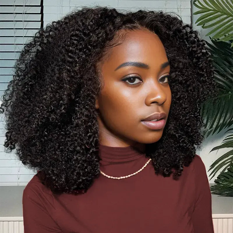 7x5 13x4 Glueless Bob Kinky Curly Human Hair Wig