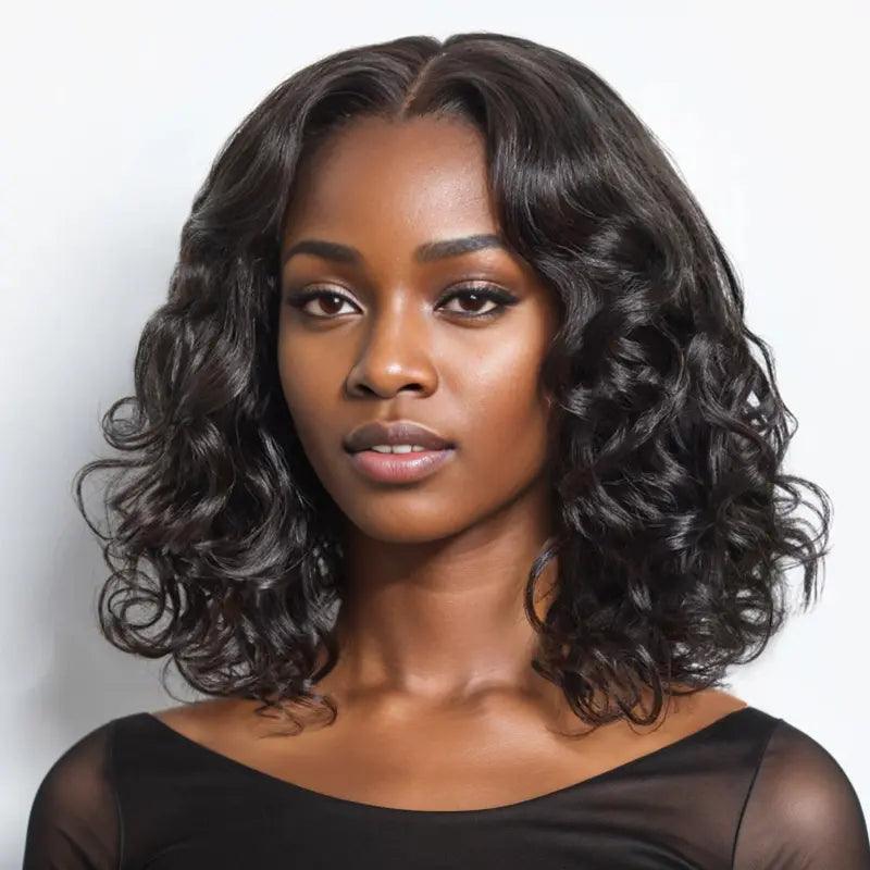 7x5 13x4 Glueless Pre Plucked Bob Wig Human Hair Natural Wave