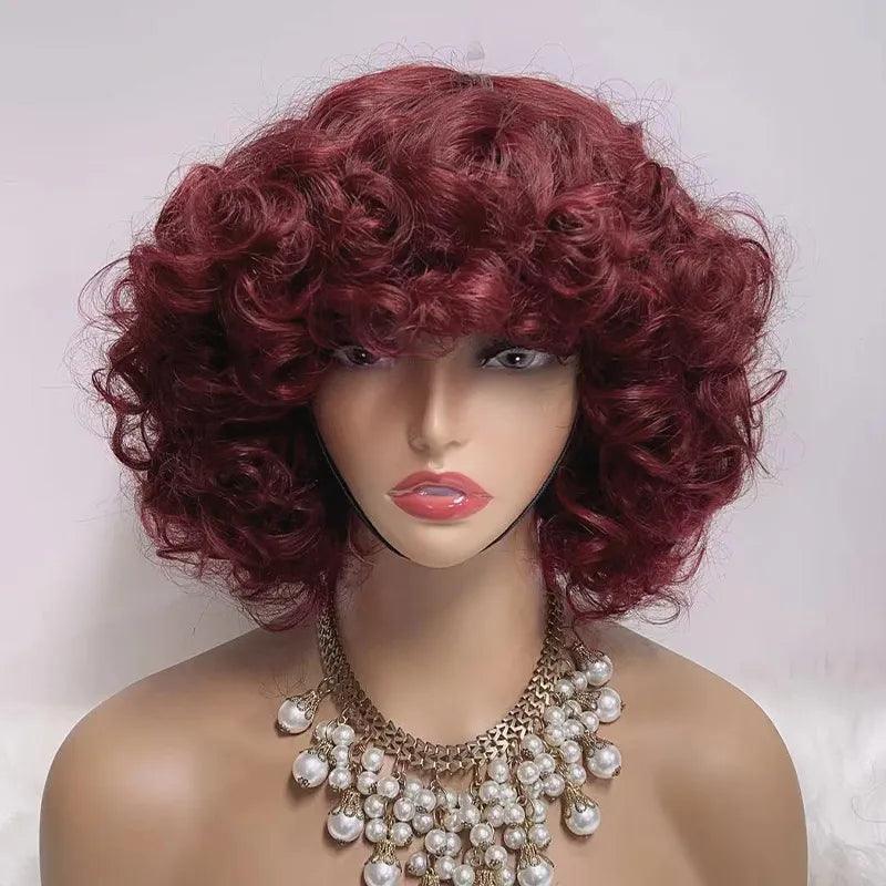 99j Glueless Fashion Bouncy Curly Wig Wear Go Brazilian Human Hair