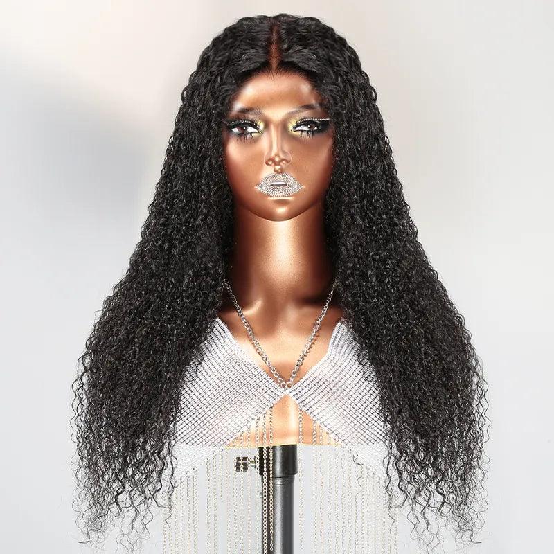 7X5 Glueless Pre-plucked Super Kinky Curly Wear Go Human Hair Frontal Wig