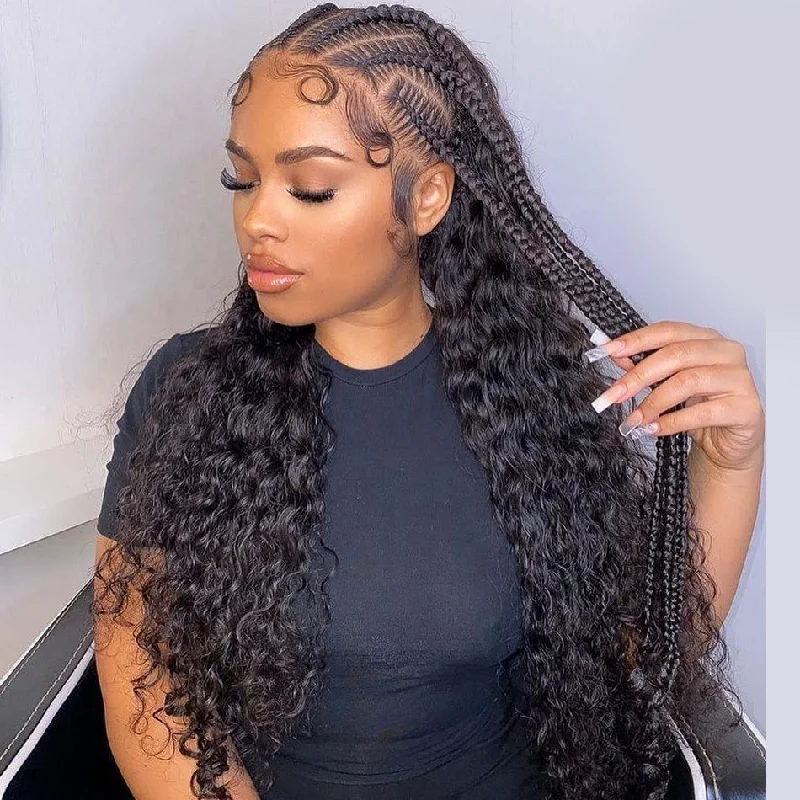 HD Lace Frontal Wig 30 Inch Deep Wave 13X4 Lace Front Human Hair Wigs For Women Deep Curly Glueless Brazilian 150% Closure Wigs