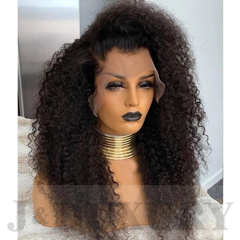 HD Transparent Lace Front wigs for Black women Wholesale Natural color Brazilian Human hair wigs curly remy hair wigs