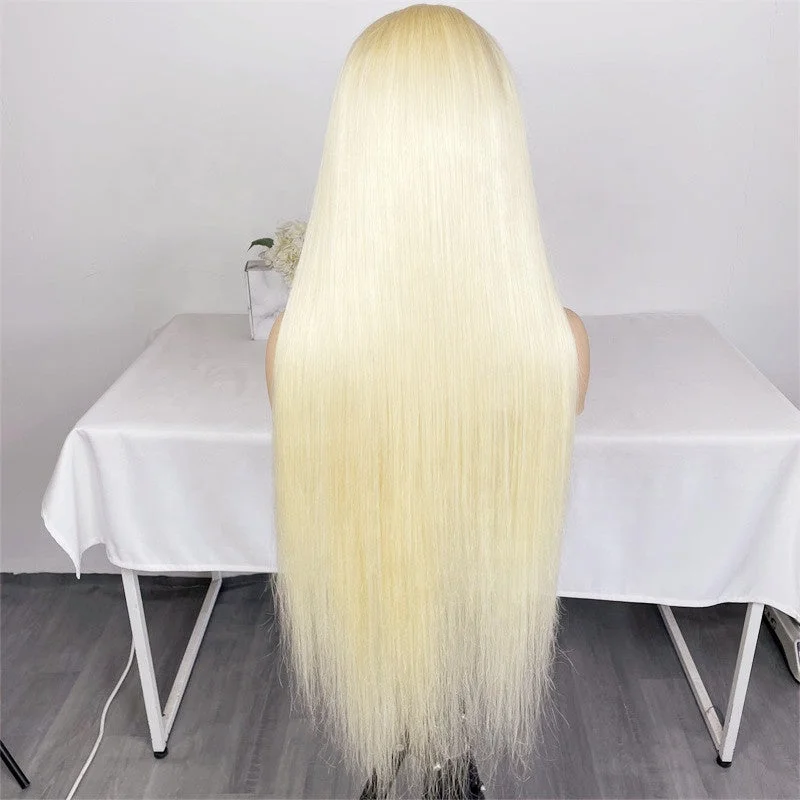 Highknight Wholesale 100% Mink Brazilian Virgin Blonde Human Hair Straight 613 Full Lace Wig For Black Women