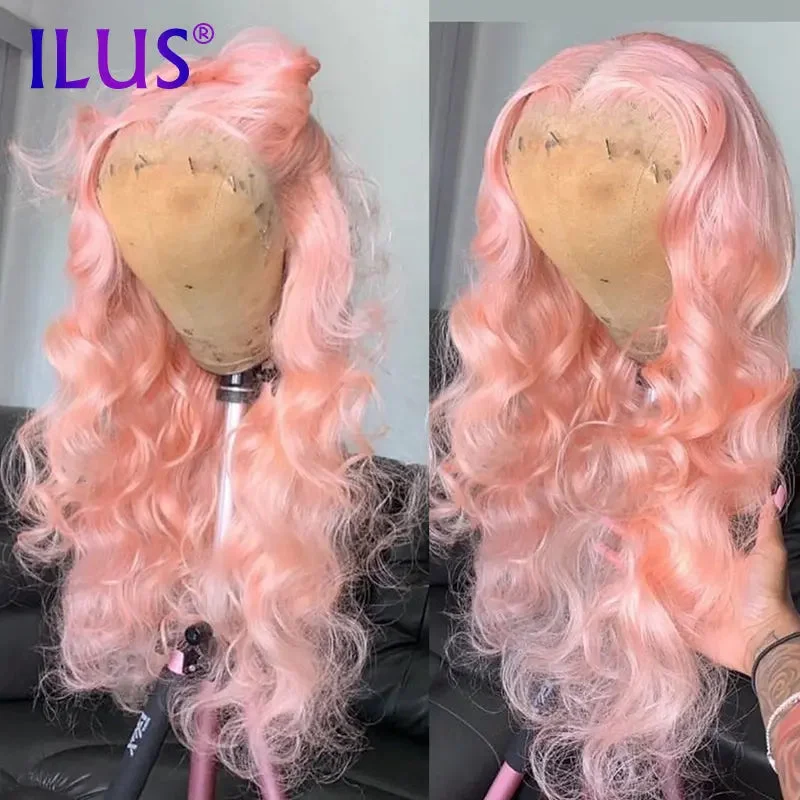 Hot Sale Free Shipping Body Wave Pink/Purple/Mint Green Colored Lace Front Human Hair Wigs For Black Women HD Lace Frontal Wigs