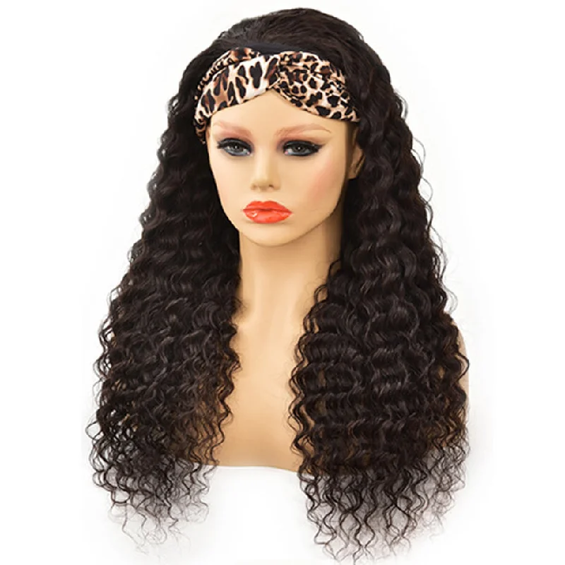 Hot selling in Eur US and afro new fashion adjustable headband wig water wave lace frontal wig 100% human lace wig Perucke peruk