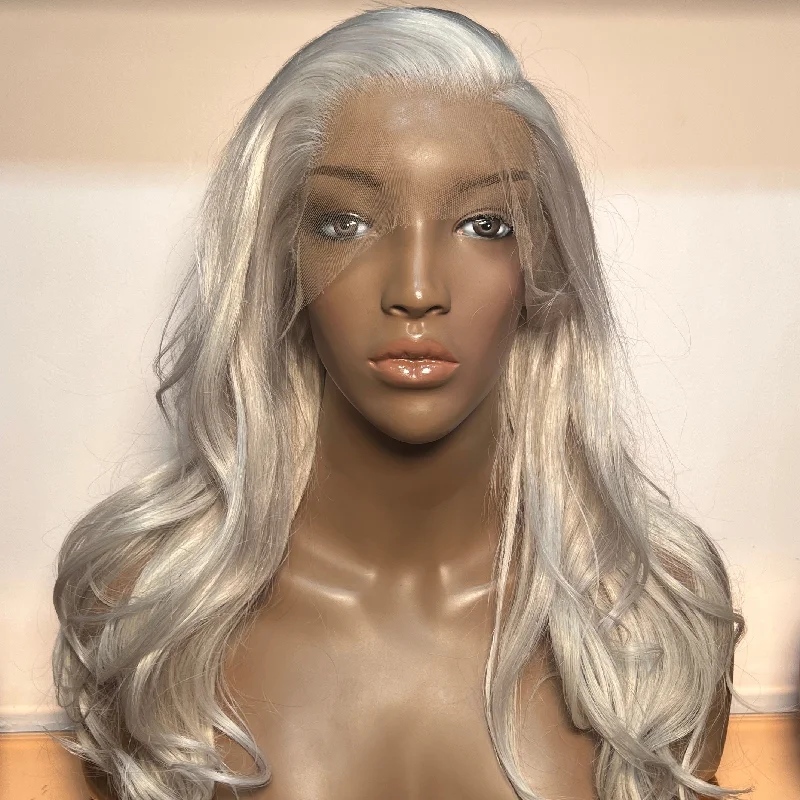 Luxury Ice Silver Grey - 16" inch Body Wave Frontal Lace Wig - HD Lace 60-1