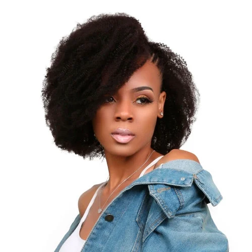 Instant Fab Human Hair Clip In Weave Natural 4C Kinky Curl