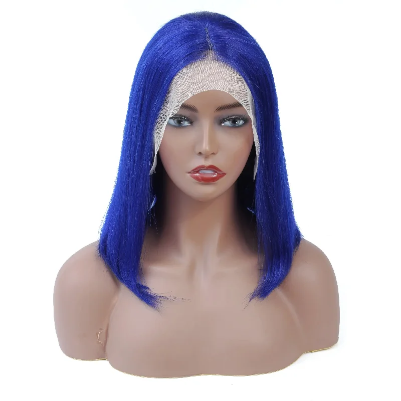 Blue lace front wigs