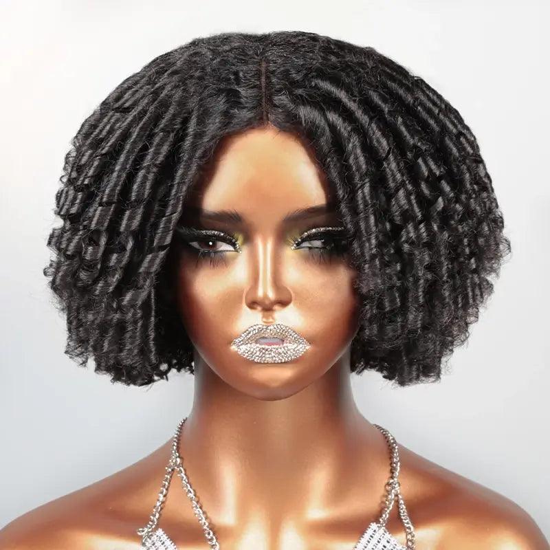 13x4 T Part Juicy Coils Lace Frontal Curly Short Bob Wig Human Hair