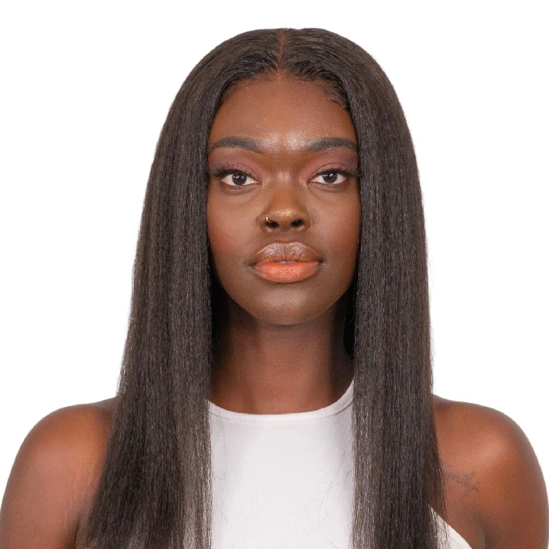 LARGE 24" Kinky Straight 13 x 6 Lace Wig