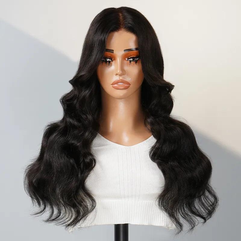 7x5 13x4 Layered Glueless Wig With Bangs Body Wave Human Hair