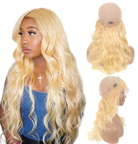 Lsy raw virgin Brazilian human hair wig transparent 613 blonde lace frontal wig 13x4 body wave human hair wig for black women