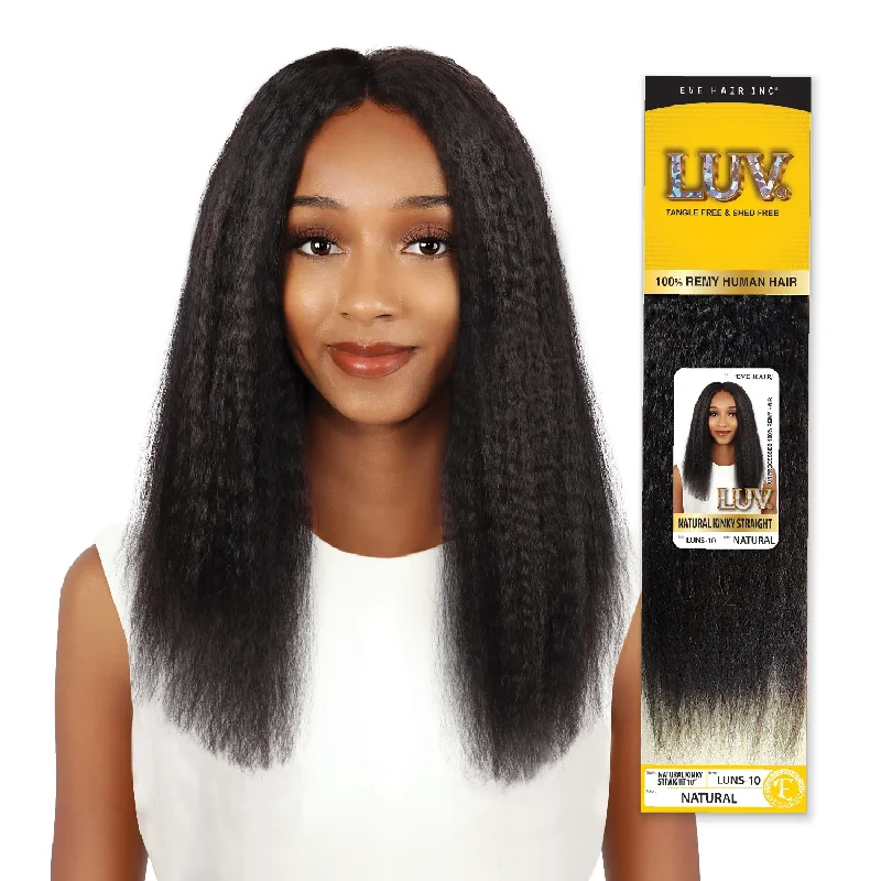 LUV 100% HUMAN NATURAL KINKY STRAIGHT HAIR