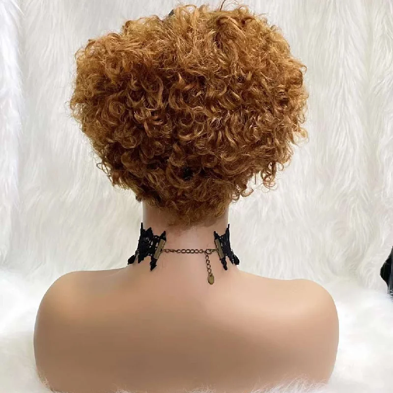 Short Human Hair Pixie Cut Lace Wigs Human Hair Cheap Short Straight Wigs For Black Women Red Blonde color