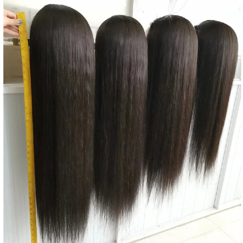 Sleek Best selling Natural raw human hair vendor 3D 13x4 hd for black women bone straight brazilian lace frontal human hair wig