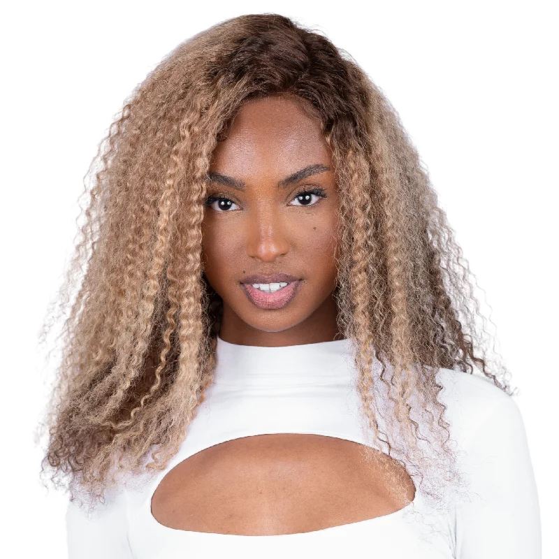 The YONCE - Blonde Brown Glueless Lace Wig - Curly