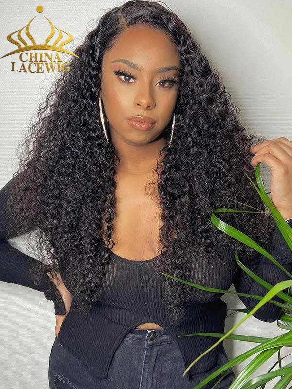 24hrs shipping Chinalacewig Undetectable HD Lace 13x6  Lace Wigs Virgin Hair Tint Curly Hair NCF78