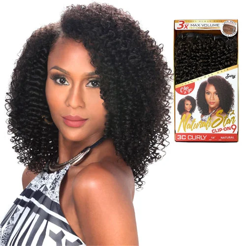 Zury Human Hair Weave Clip On 9Pcs 3C Curly