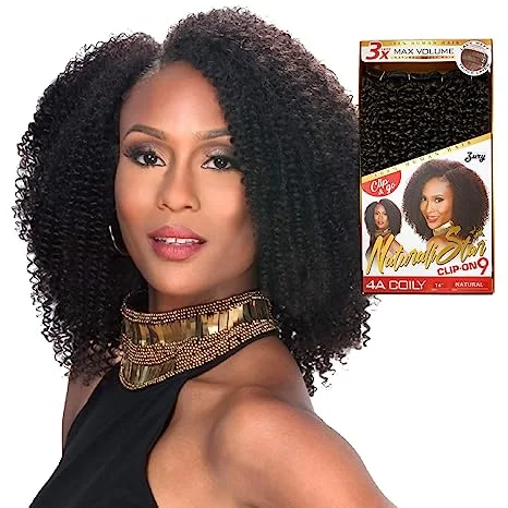 Zury Human Hair Weave Clip On 9Pcs 4A Coily