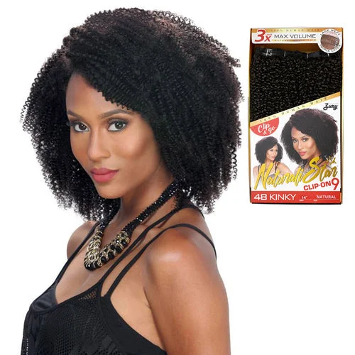 Zury Human Hair Weave Clip On 9Pcs 4B Kinky