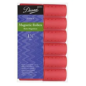 DIANE MAGNETIC ROLLERS RED 1 1/2 IN.-12CT.