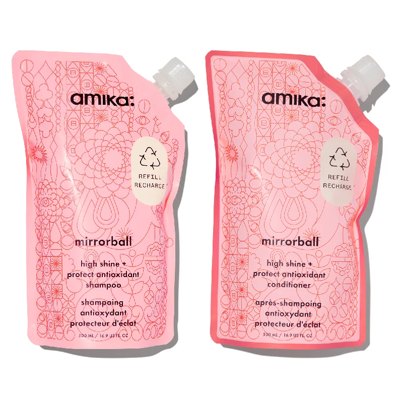 Amika Mirrorball Shampoo and Conditioner Refill Duo - 16.9oz