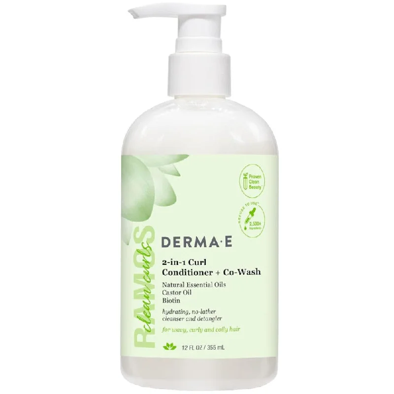 Derma E 2 in 1 Curl Conditioner + Co-Wash 12 oz