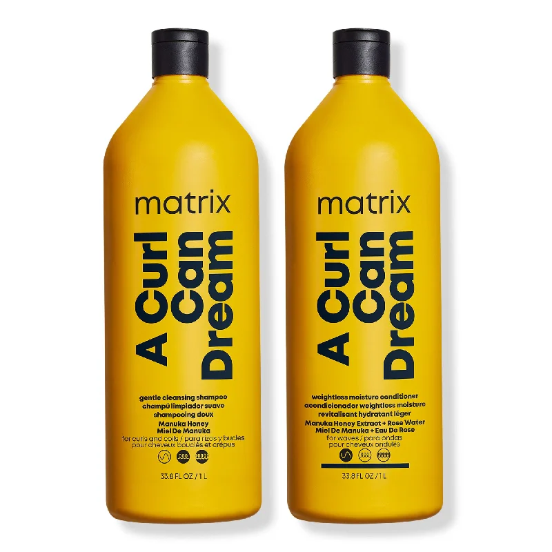 Matrix A Curl Can Dream Weightless Shampoo and Conditioner for Waves Liter Duo