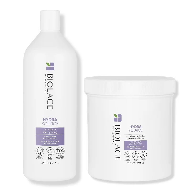 Matrix Biolage HydraSource Shampoo 33oz & Conditioner Balm Jar 37oz Duo ($88 Value)