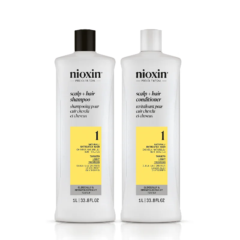 Nioxin System 1 Scalp + Hair Shampoo and Conditioner Liter Duo ($104 Value)