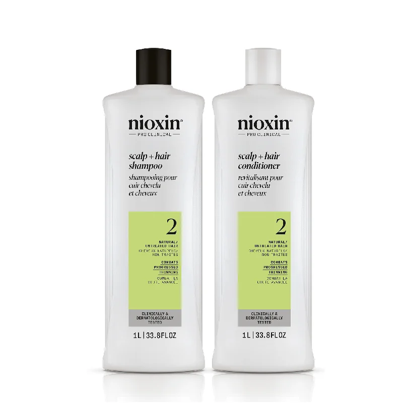 Nioxin System 2 Scalp + Hair Shampoo and Conditioner Liter Duo ($104 Value)