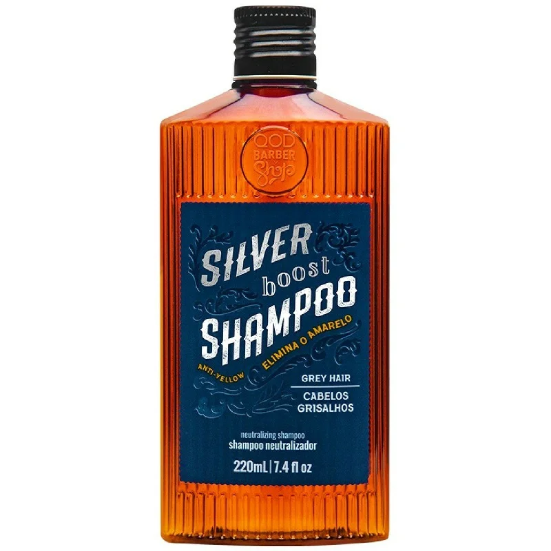 Barber Silver Boost Shampoo Blond Gray Hair Neutralizing Treatment 220ML - QOD