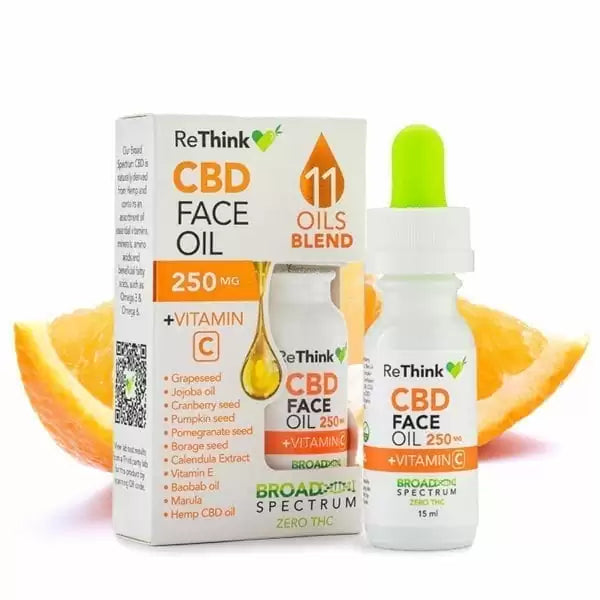 ReThink 250mg All-Natural Face Oil with CBD & Vitamin C