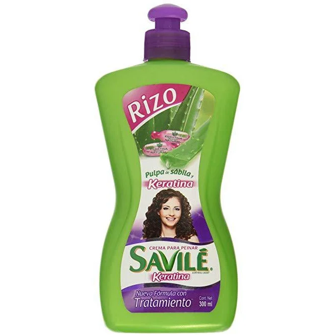 Savile Crema Para Peinar Pulpa De Savila Y Keratina (Rizo), 10.14 Oz