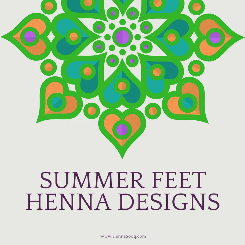 Summer Feet Henna Designs